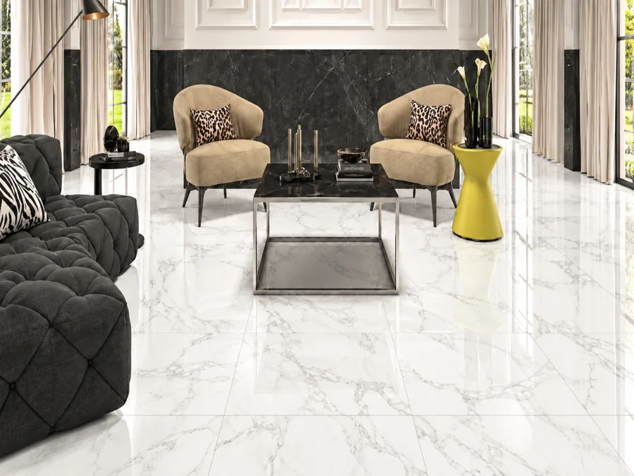 Crystal White, 25 x 50 / 60 x 60 cm in a room