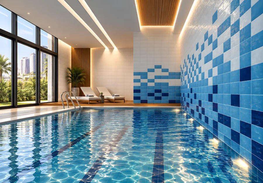 Pool Pool Blue in a room
