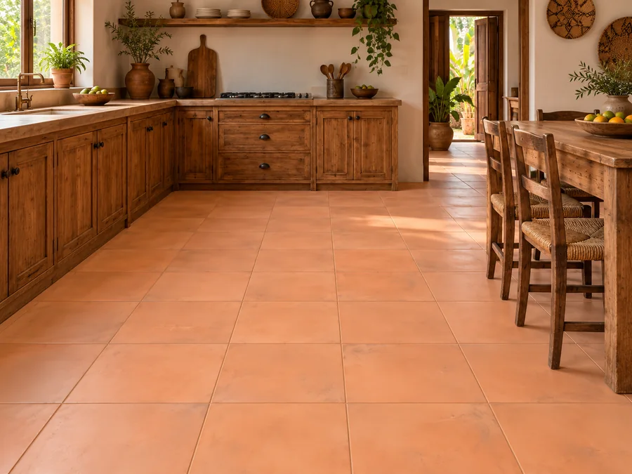 Terracotta Cotto Caldera in a room