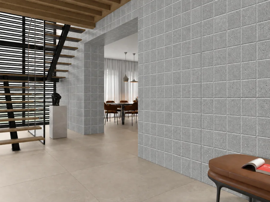 Dimension Rough Grey in a room