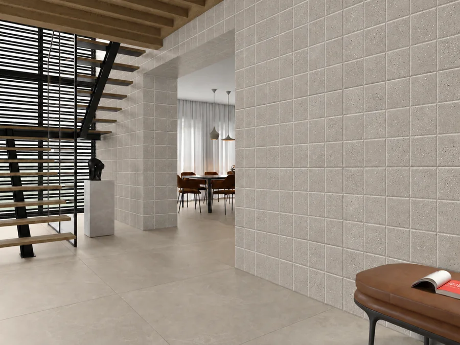 Dimension Rough Taupe in a room