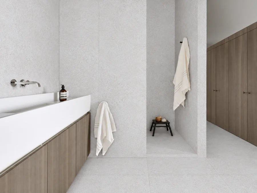 Tuxe Mist Grey in a room