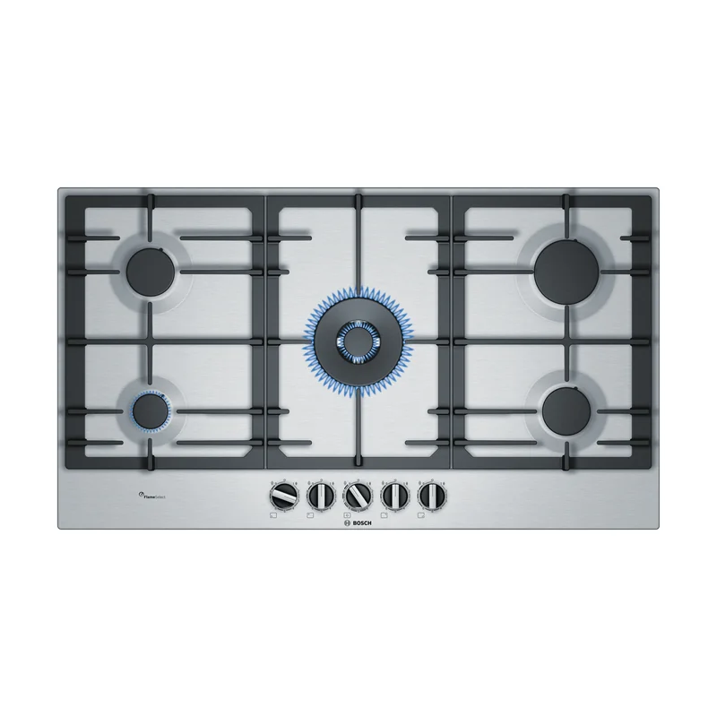 Gas Hob 90 cm, 5 Burners, Steel