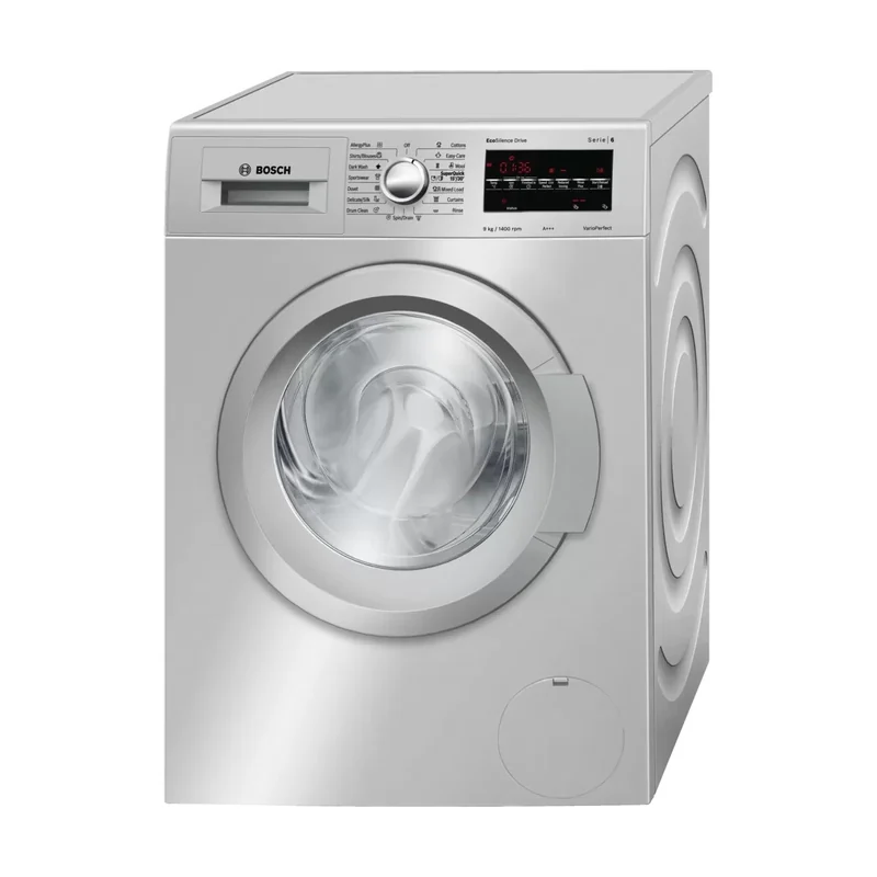 Washing Machine 8 kg, Silver Inox