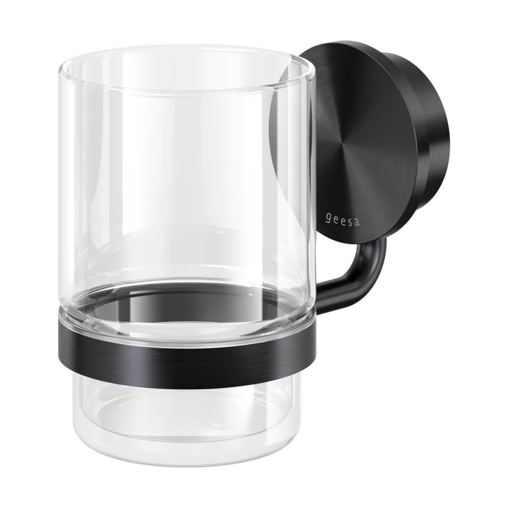 Opal Glass Holder, Brushed Black