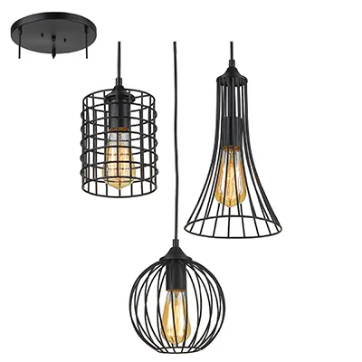 Cage pendant lights, set of 3