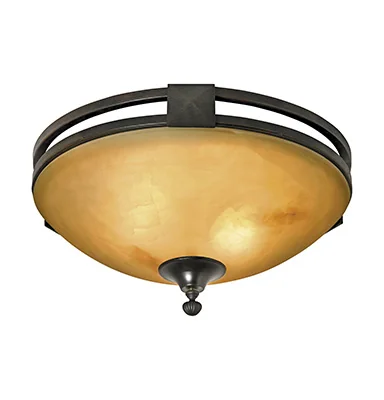 Flush ceiling light, amber bowl