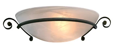 Semi-flush ceiling light, alabaster bowl