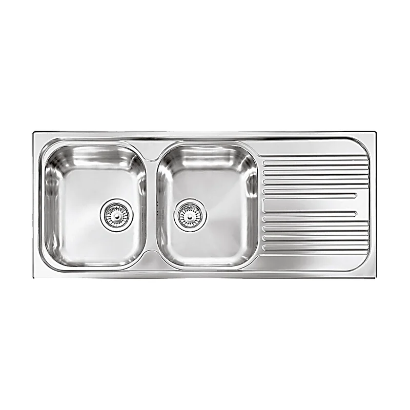 Satinato 116 Double Bowl Sink with Drainer