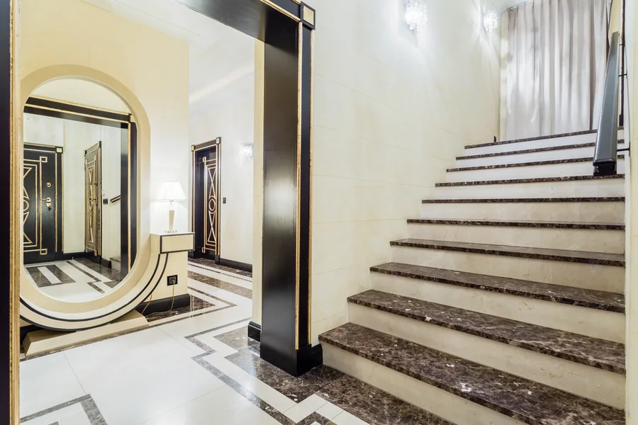 Emperador marble steps
