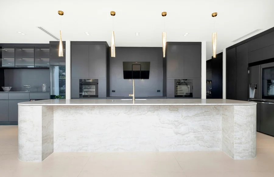Long island in white stone