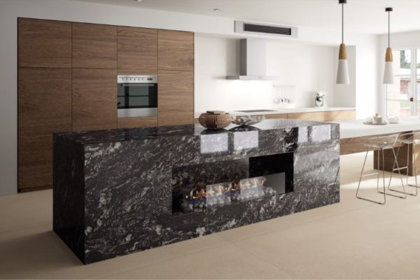 Indian black granite kitchen top