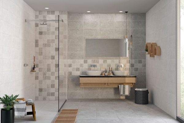 Bayaz gris blanco bathroom