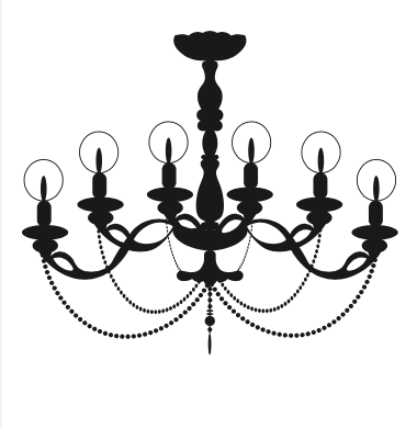 Black 6 candle wrought iron chandelier