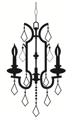 DIamon black candle wrought iron chandelier