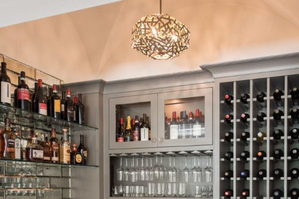 Wall design bar, wine and glass rack
