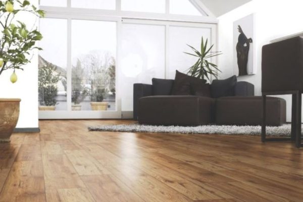 Laminate wood flooring in the living room