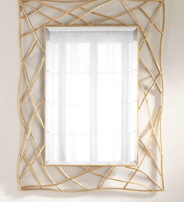 Golden decorated art mirror design