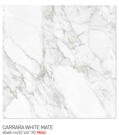 Carrara white mate 60y60cm floor tiles