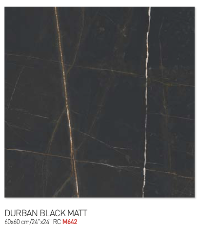 Durban black matt 60y60cm floor tiles