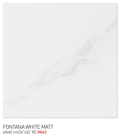 Fontana white matt 60y60cm floor tiles